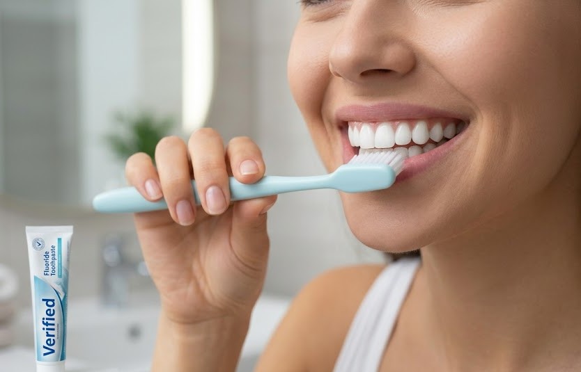 Conceptual human smile encircled by fresh spinach and kale leaves representing dietary blueprint for strong teeth