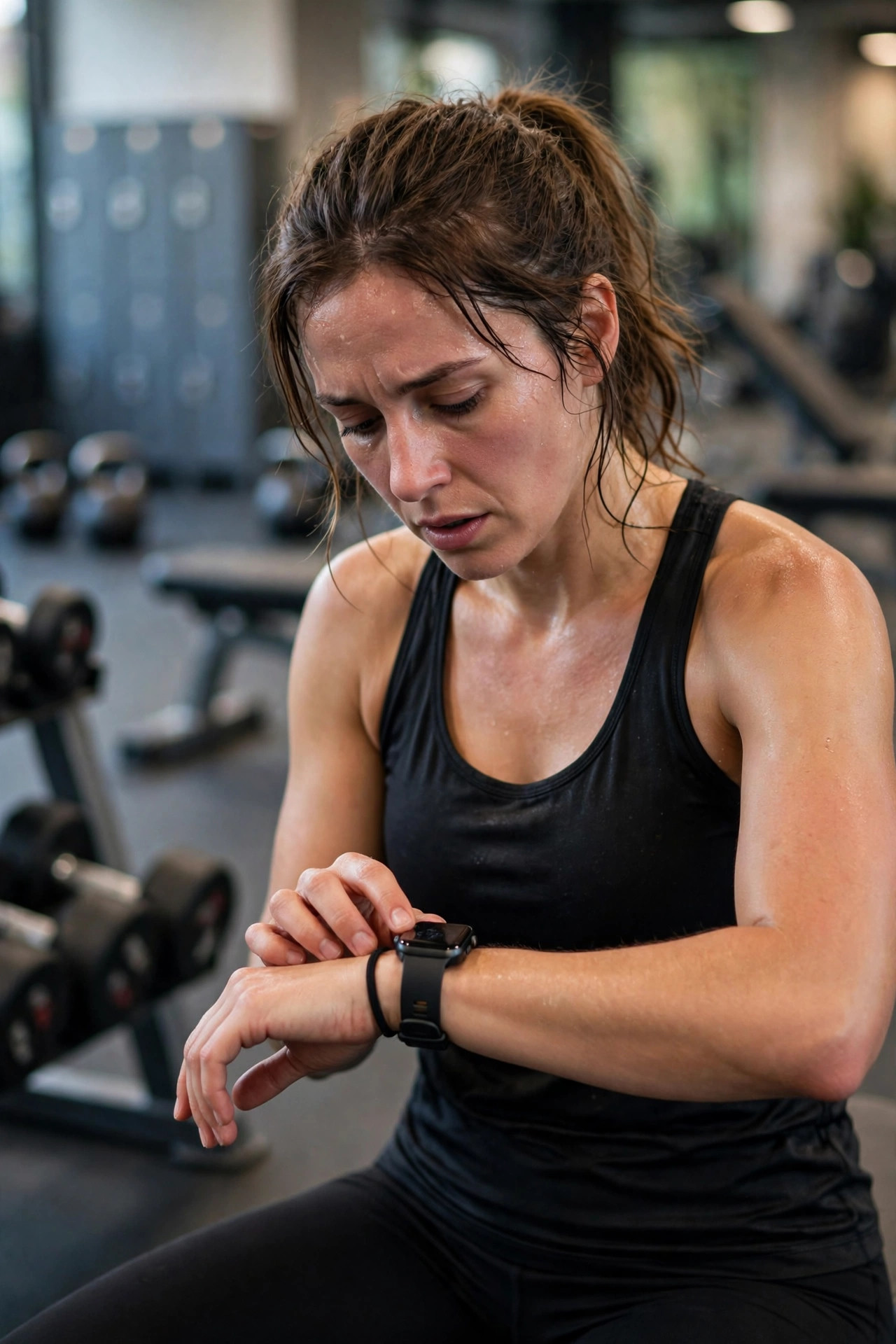 athlete checking heart rate for signs of overtraining syndrome