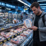 Athlete checking deli turkey package label during the 1.5-million-pound meat recall — food safety for athletes