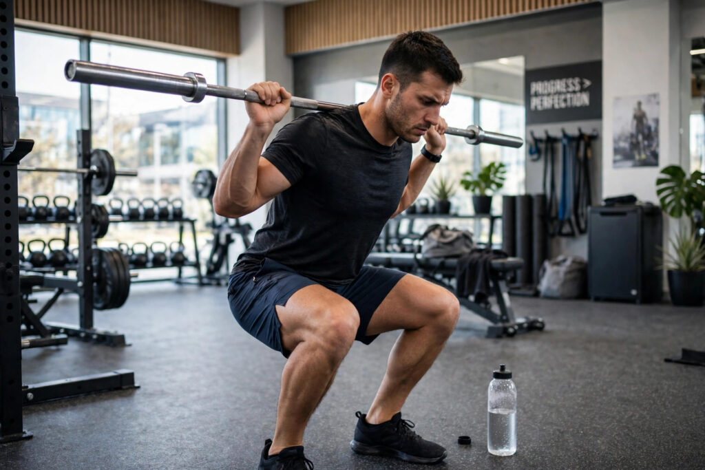 athlete barbell squat training creatine gummies