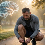 Middle-aged athlete at sunrise representing epilepsy dementia risk and brain health research