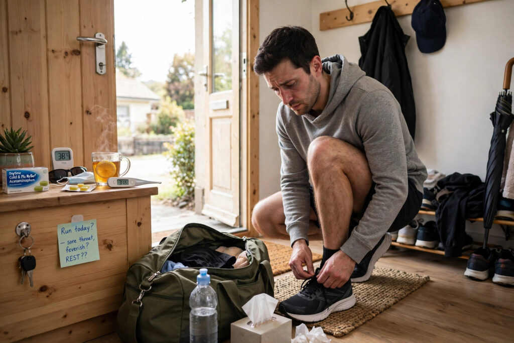 Athlete deciding whether to return to training after RSV symptoms in adults