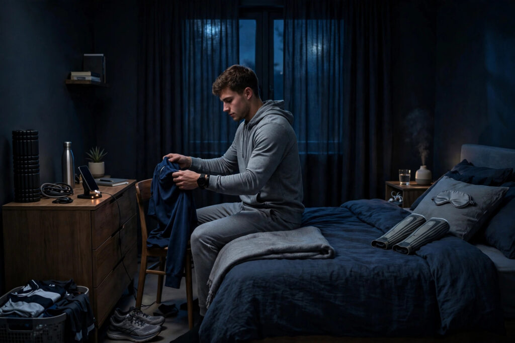 sleep efficiency athletes bedroom routine